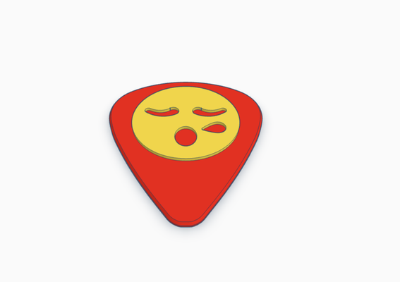 sleepy emoji guitar pick bass electric acoustic yellow instrument music rock classical pickcard band group collection card 3d print model - Mito3D