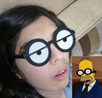 somnolent lunettes assemblable yeux lentilles dormir Simpson simpsons kito3d œil 3d print model - Mito3D