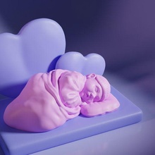 sleepy newborn 3d print model - Mito3D