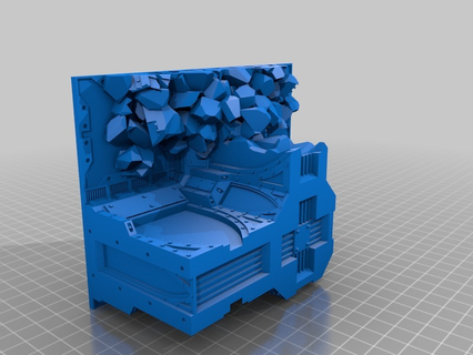 sliced ruined zm parts forgeworld necromunda wh40k zone mortalis buildings structures 3d print model - Mito3D
