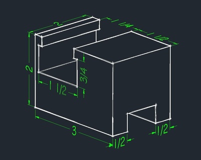 slide block Basic Block einfach Prüfung 3d print model - Mito3D