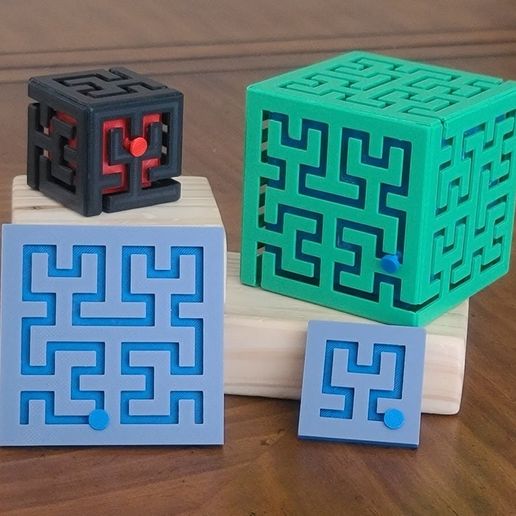 deslizar inquietação hilbert 39 s curva jogos 3d Labirinto enigma cubo brinquedo fractal sensorial controle deslizante quebra cabeças 3D print model - Mito3D