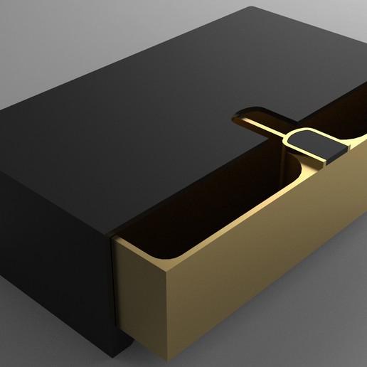 cassetto scorrevole - 2 scomparti gioielli contenitore di monili box 3D print model - Mito3D