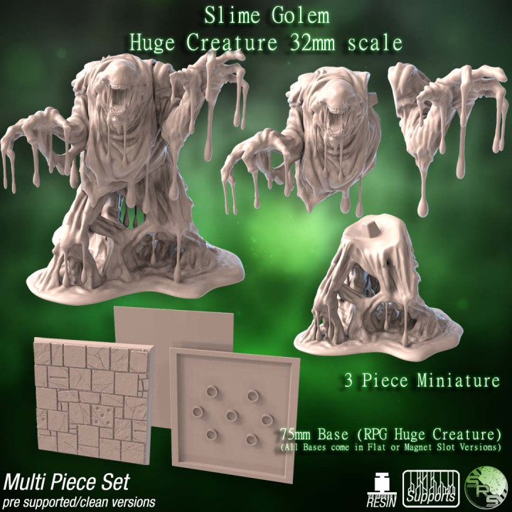 slime golem gaming rpgtabletop dnd miniaturepainting ttrpg miniaturewargaming fantasy 3D print model - Mito3D