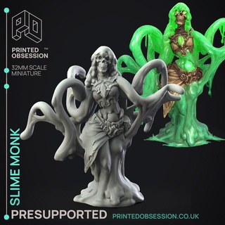 slime monk - humanoid dnd d&d dungeons dragons miniature tabletop game pathfinder 32mm rpg presupported creature monster 5e edition fantasy fighter 3d print model - Mito3D