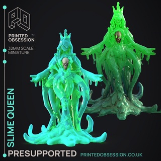 slime queen - creature presupported illustrated stats 32mm scale dnd d&d dungeons dragons miniature tabletop game pathfinder rpg monster 5e edition fantasy boss 3d print model - Mito3D