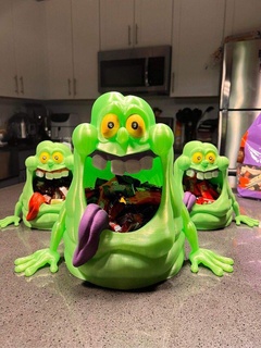 slimer real ghostbusters candy bowl ghost green onionhead ecto ghostbuster halloween 3d print model - Mito3D