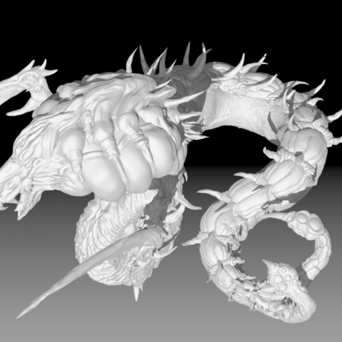 sliver queen mtg Kunst monster getrennt 3dprinting 3dsculpt Skulptur Wurm Kreatur high poly 3D print model - Mito3D