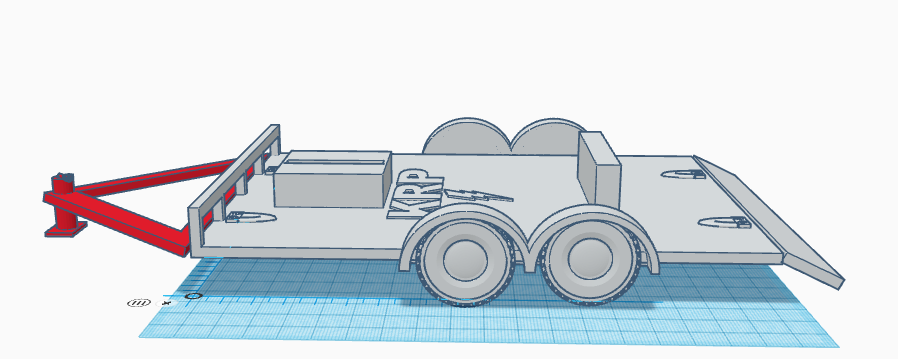 slot car trailer drag diorama 3D print model - Mito3D