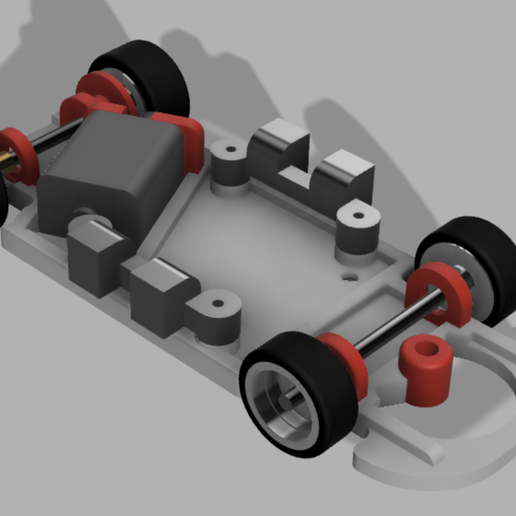 slotcar chassis universal revoslot 132 3d impressão modelo jogos carrera carro brm traçado rolamento esferas fenda 3D print model - Mito3D