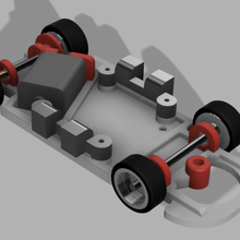 tragamonedas chasis universal revoslot 132 3d impresión modelo juego carrera coche vehiculo brm rodamiento bolas espacio 3d print model - Mito3D