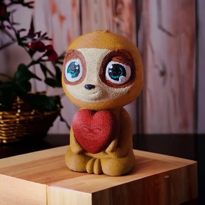 sloth holding a heart support free cute nosupport sloths w33d weed canabis maryuna holder kawaii decour decor no supports needed cuteness toy art slut high 3d print model - Mito3D