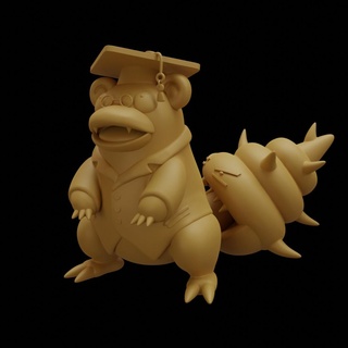 slowbro Pokémon professeur dessin animé 3d print model - Mito3D