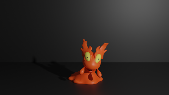 slugma pokemon 3d print model magcargo slug lava fire flame rock monster volcano ash pikachu eevee charizard tyranitar snorlax 3d print model - Mito3D