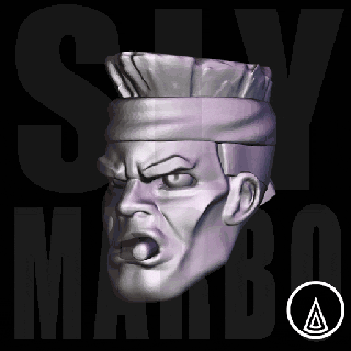 sly marbo sly marbo catachan space rambo imperial guard grimdark warhammer 40k miniature 28mm tabletop wargaming commissar yarrick lieutenant head heads  3d print model - Mito3D