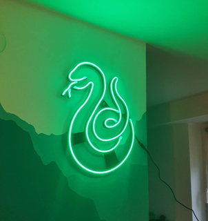 slytherin logo snake 42cm harry potter neon led Home frame 3d print model - Mito3D