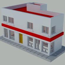 petit appartement immeuble commercial de l'architecture commerce la construction maison logements n l'échelle trains électriques 3d print model - Mito3D