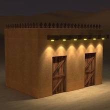 pequeno árabe tradicional casa arquitetura retro construção golfo saudita emirados Catar arábia cultura deserto areia Bahrein Kuwait exterior sahara 3d print model - Mito3D