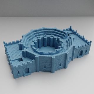 small arena 28 mm tabletop terrain Architecture rpg dnd house medieval supportfree old stone desert modular structure playable interior 28mm 25mm 15mm wargame 3d print model - Mito3D