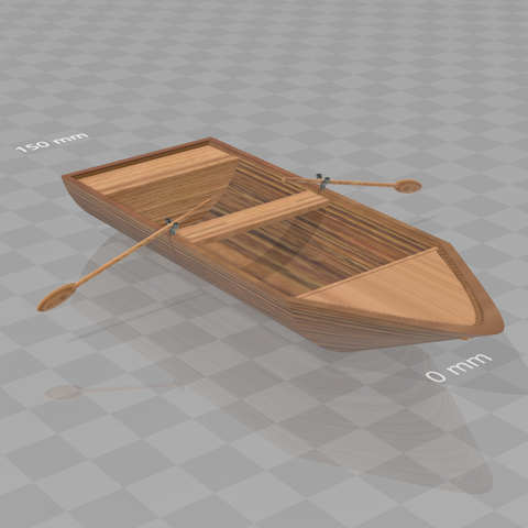 small boat game boating oars water psl 3D print model - Mito3D