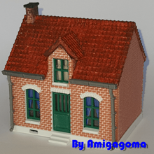 pequeña casa de ladrillo juego modelo ho decoración el tren 3d print model - Mito3D