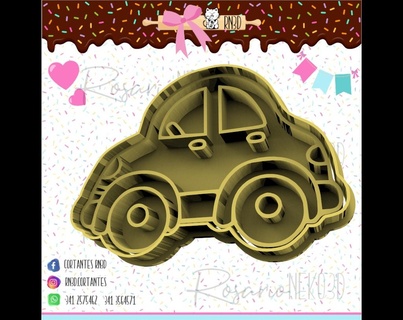 small car cookie cutter - 3d printing automobile auto bakery cold porcelain 3d print model - Mito3D