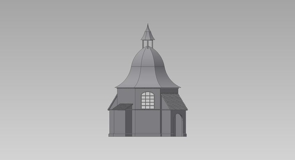 pequeña capilla Kleine ulrichskapelle Iglesia ho escala mastab 187 edificios estructuras arquitectura casa 3d print model - Mito3D