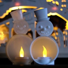 small christmas tealight decoration snowman 3d print model - Mito3D