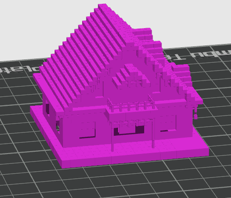pequeña cabaña arquitectura voxel cúbico edificio lindo 3d print model - Mito3D