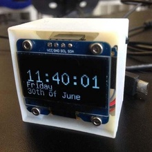 petit cube l'horloge outil adafruit pro bibelot lipo oled pcf8523 rtc minuscule électronique 3d print model - Mito3D
