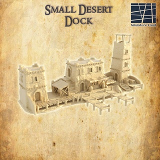 small desert dock 28 mm tabletop terrain port dnd medieval supportfree old stone shop structure playable interior modular 28mm 25mm 15mm wargame 3d print model - Mito3D