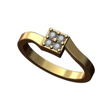 pequeña diamante cuadrado superposición caña anillo tamaños 5to9 3d impresión modelo joyería joya sello imprimible oro plata apilador apilable sencillo Moda 3d print model - Mito3D