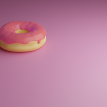 petit Donut art décor jouet mignonne print in place 3d print model - Mito3D
