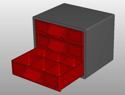 small drawer box customizable customizer small parts storage storage containers  3d print model - Mito3D