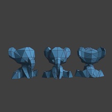petit éléphant totem art animal low poly les ours toy figurine déco 3d print model - Mito3D