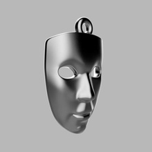 piccolo viso maschera fascino 2 Modelli gioielleria orecchini braccialetti 3d print model - Mito3D