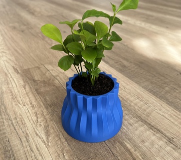 small flower pot plant spring home nature garden wave 3d print model - Mito3D