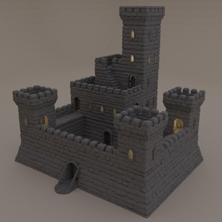 small fort 28 mm tabletop terrain rpg dnd castle medieval supportfree old stone tower structure playable interior modular 28mm 25mm 15mm wargame 3d print model - Mito3D