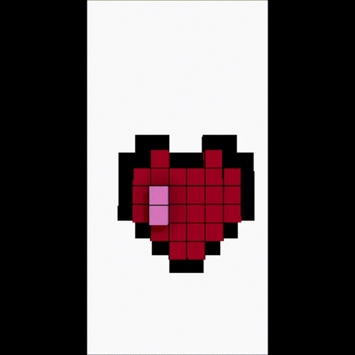 pequeno coração Castlevania jogos Raposa Negra pixel voxel magnético cúbico arte nes Nintendo simon 3D print model - Mito3D