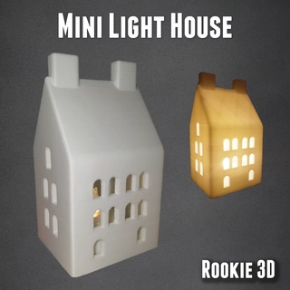 small house lamp style building hut design christmas mini led light candle 3d print model - Mito3D