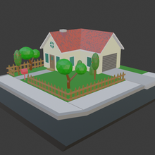 small house poly architecture halotbuilding 3d print model - Mito3D