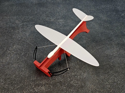 small indoor glider v-tail airplane 3d print model - Mito3D