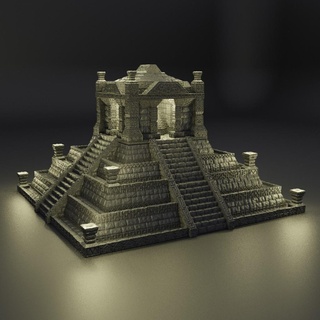 small jungle temple 28 mm tabletop terrain Architecture rpg dnd medieval supportfree old stone tribe aztec structure playable interior modular 28mm 25mm 15mm wargame 3d print model - Mito3D