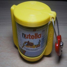 small nutella safe piggybank - without screw home containers screws save money safety protector protection padlock no box moneybin lock jar lid hinge chocolate cap 3d print model - Mito3D