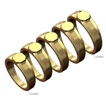 klein achteckig Signet Ring Größen 5to9 3d drucken Modell 3d print model - Mito3D