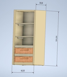 small open cabinet drawers dollhouse 3d print model - Mito3D