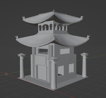 pequeña pagoda chino edificio China oriental 3d print model - Mito3D
