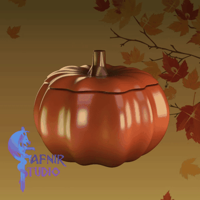 pequeña calabaza caja chiquita boite citrouille hogar casa alojamiento lindo otoño decoración deco víspera santos 3d print model - Mito3D