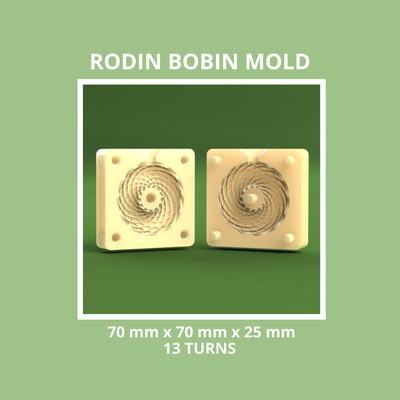 small rodin bobin mold jewels stl - 70 x 25 mm 13 turns file digital torus taurus erim model 3d printing 5g megnetic field generator 3d print model - Mito3D