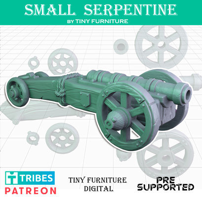 small serpentine medieval artillery game tabletop miniatures roleplaying fallout d&d dnd pathfinder rpg 3d print model - Mito3D
